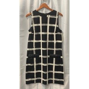 Eliza J Women’s Size 12 Plaid Grid Sleeveless Mini Shift Formal Dress NWT